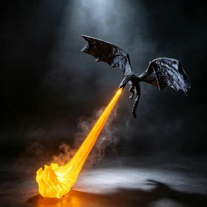 3D Printed Dragon Flame Book Nook with Light Mystical