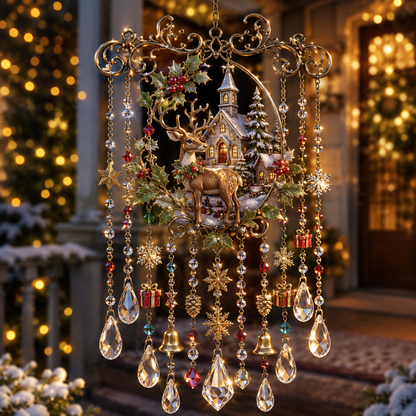 🎁Christmas Crystal Wind Chime for Porch & Garden Decor