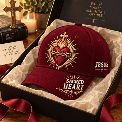 ❤️Sacred Heart of Jesus Faith Baseball Cap✝️Wear Your Faith. Carry His Love.