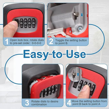 🔐⚡ Wall‑Mount Resettable Combination Key Box – Rust‑Proof, Large Storage, Heavy‑Duty ✨