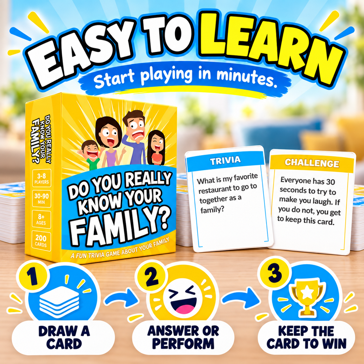 😂 50% OFF Today! Do You Really Know Your Family? Fun Trivia Card Game for Game Night