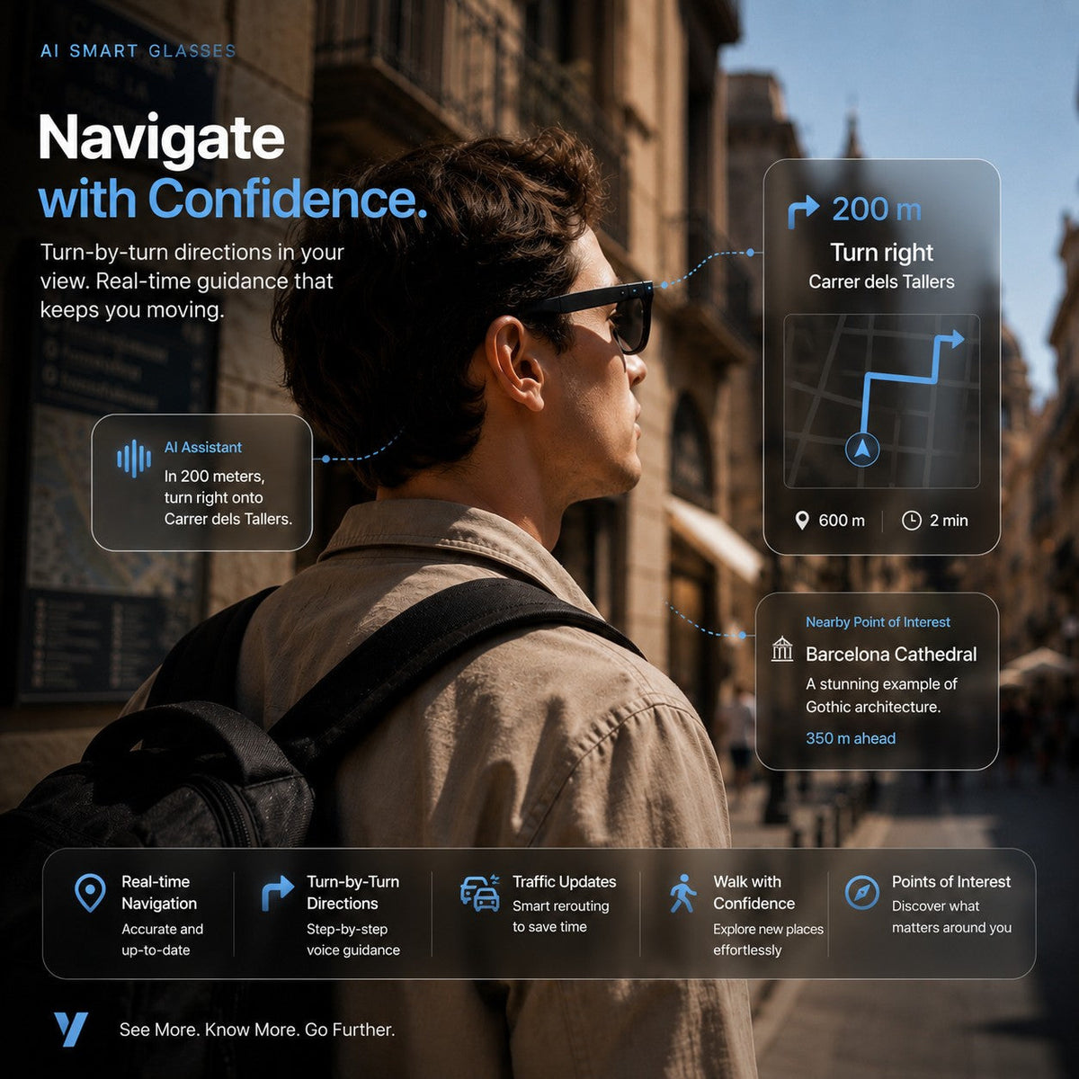 👓 50% OFF AI Smart Glasses 🎥 4K POV Camera | Multi-Language Translation & AR Navigation
