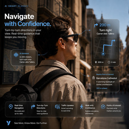 👓 50% OFF AI Smart Glasses 🎥 4K POV Camera | Multi-Language Translation & AR Navigation