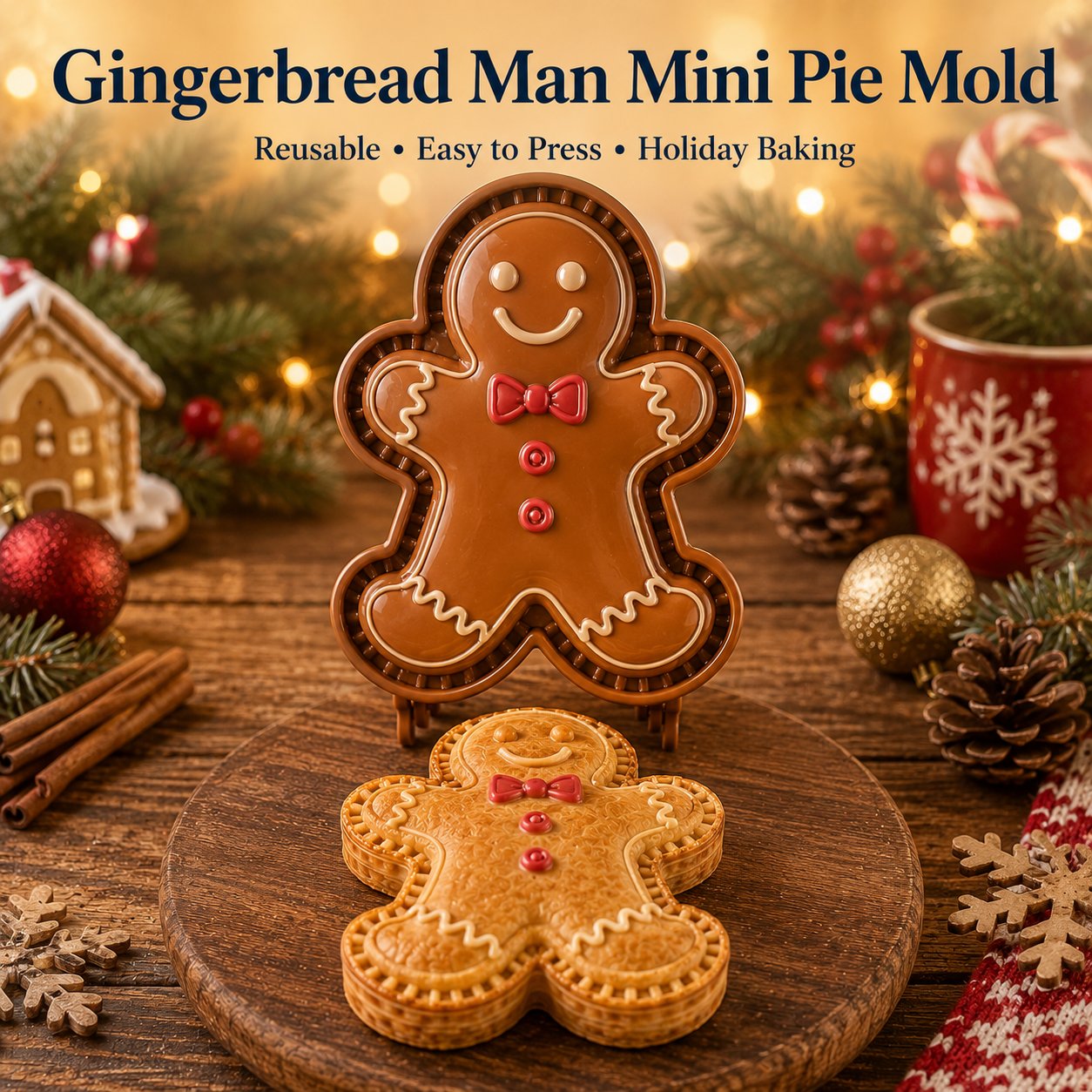 🎄Christmas Mini Pie Mold Collection – 9 Reusable Embossed Holiday Designs