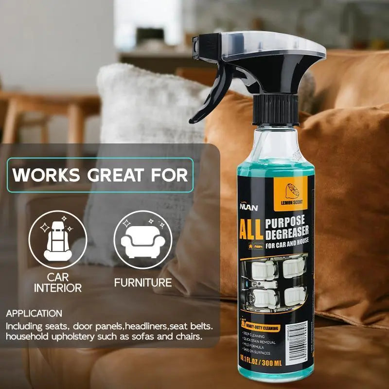 Multipurpose Foam Cleaner Spray - Heavy Duty Stain Remover for Car Interiors & Home Surfaces