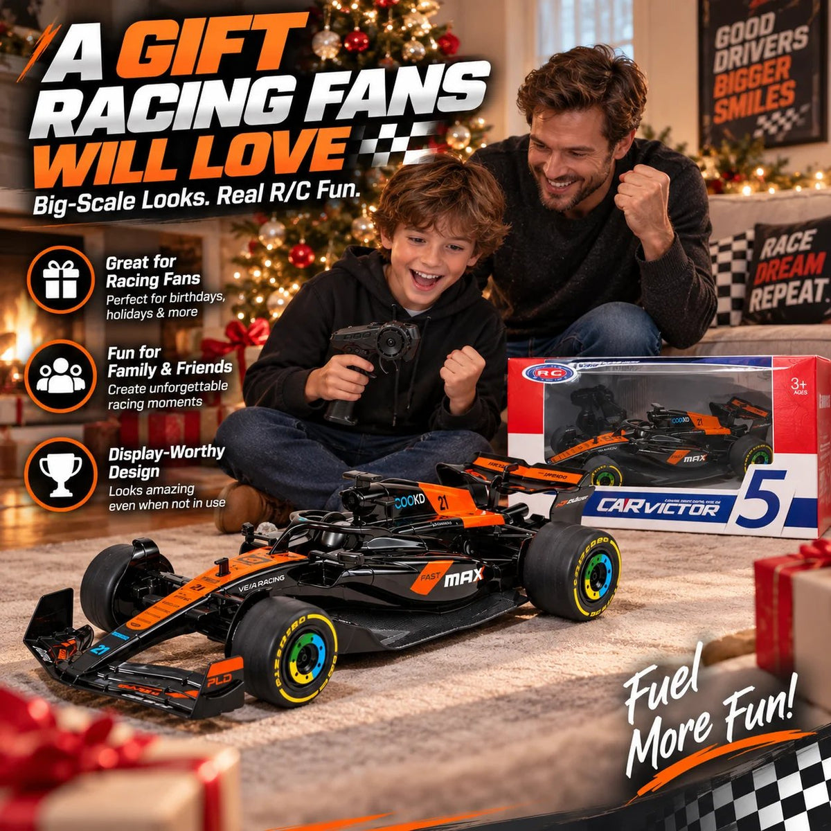 🎉🏁 1:10 Scale Formula Racing R/C Car – 2.4GHz High-Speed Remote Control Racer