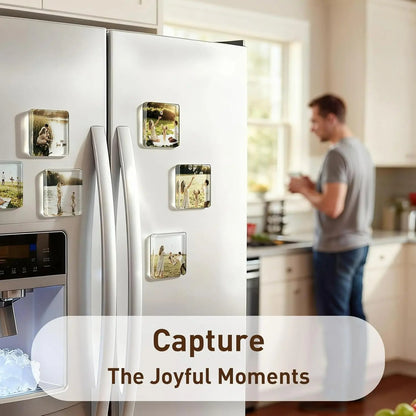 Magnetic Photo Frames 2"x2" Clear Acrylic DIY Fridge Magnets with Adhesive Backing