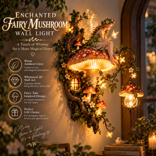 ✨ Enchanted Mushroom Fairy Wall Light 🍄🌿