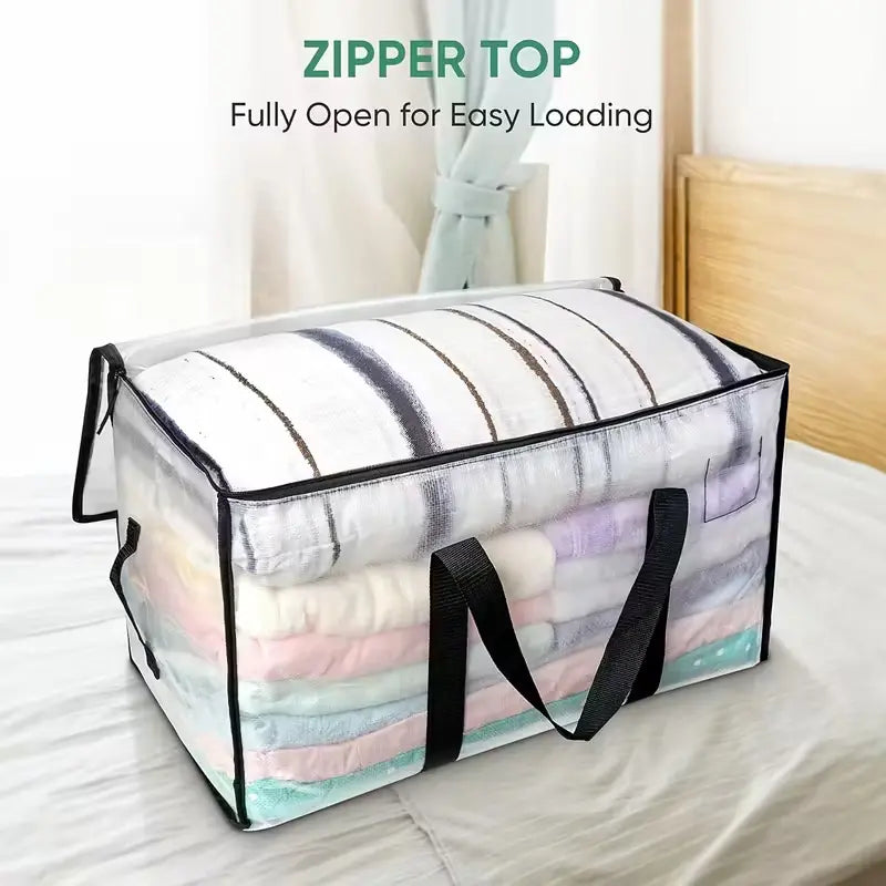 Moving Bags, Collapsible Zippered Storage Bags with Handles, Waterproof Foldable Organizers