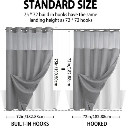 No Hook Shower Curtain