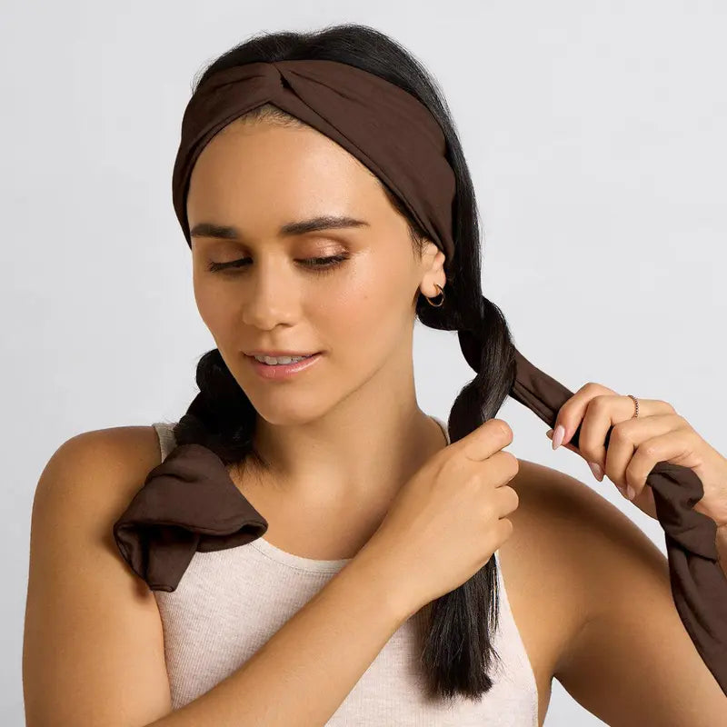 Chocolate Brown Set & Flow Active Curling Headband