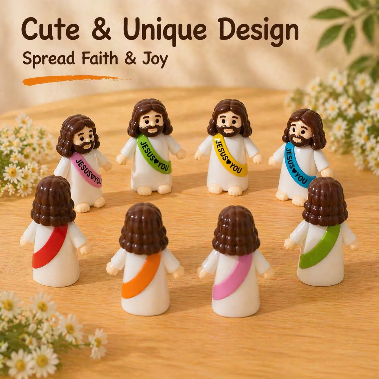 30 Pcs Colorful Mini Jesus Rubber Figurines