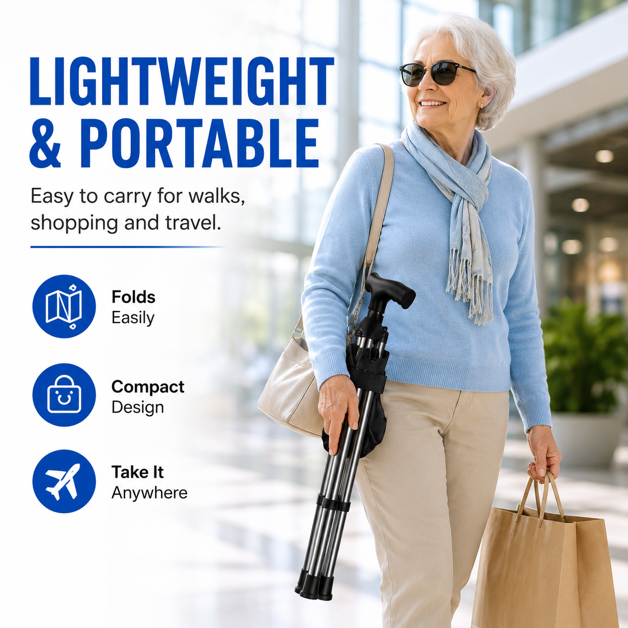 Folding Portable Cane Chair – 2-in-1 Walking Stick & Rest Seat for Seniors