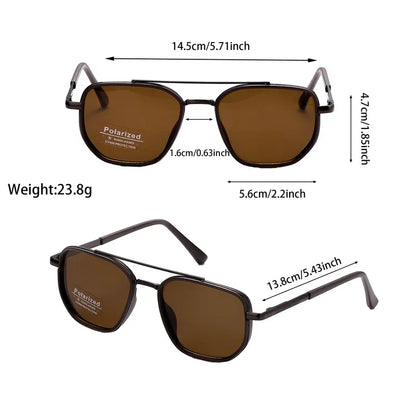 Fashion Geometric Double-Beam Sunglasses | 2026 Summer Trend | Lightweight Metal Frame | UV400
