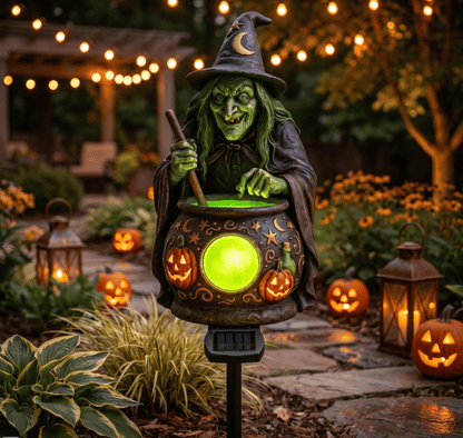 💥LAST DAY 50% OFF🏆Halloween Solar Witch Cauldron Garden Stake Light🧙✨
