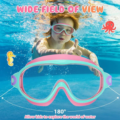 MARISUN Kids Swim Goggles 2-Pack | Ages 3-15 | Anti-Fog UV Protection | HD Clear Vision