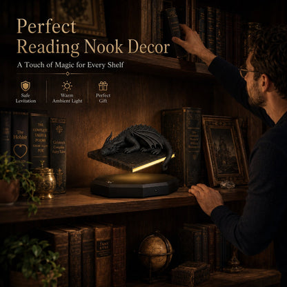 🐉 Magnetic Levitating Floating Dragon Lamp | Bedroom Reading Decor Light