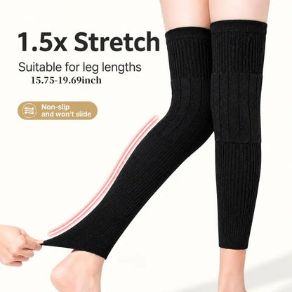 ❄️ Fleece Knee Warmers – Extended Thermal Knee Sleeves for Men & Women with Non-Slip Fit