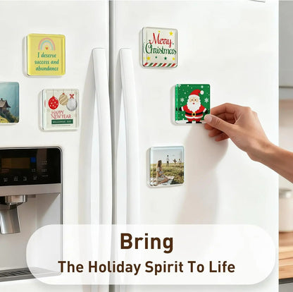 Magnetic Photo Frames 2"x2" Clear Acrylic DIY Fridge Magnets with Adhesive Backing
