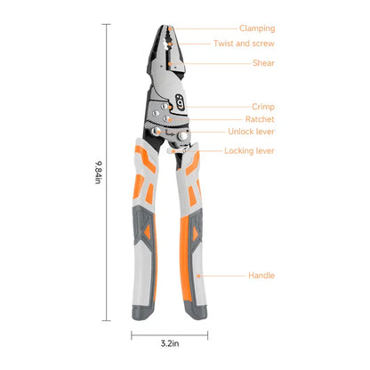 55-Steel Self-Locking Anti-Skid Ratchet Pliers