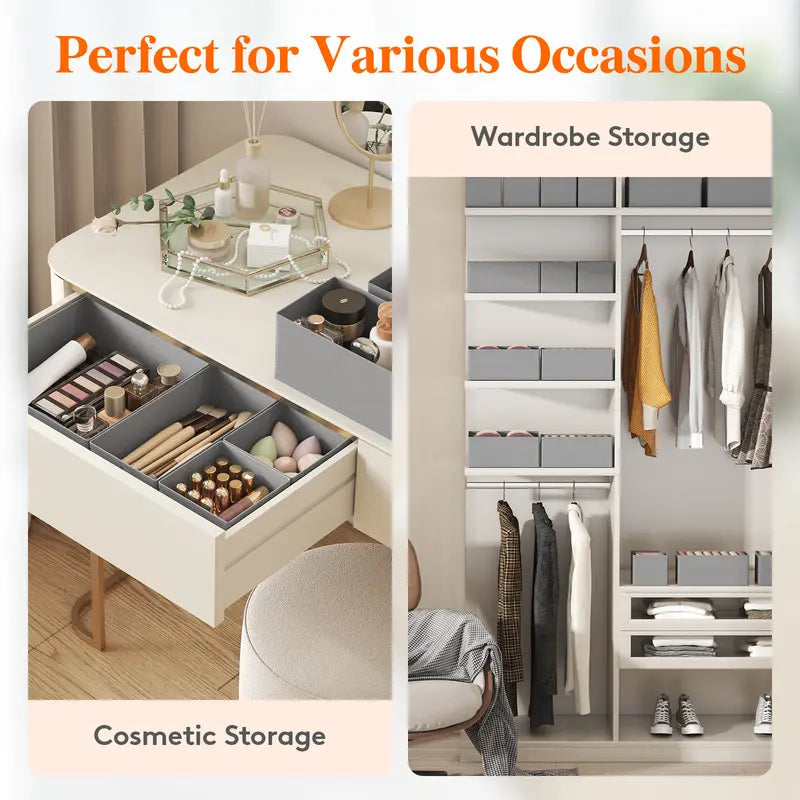Vanity Drawer Organizer for Makeup, Jewelry & Gadgets (Silicone Tabs Not Included)