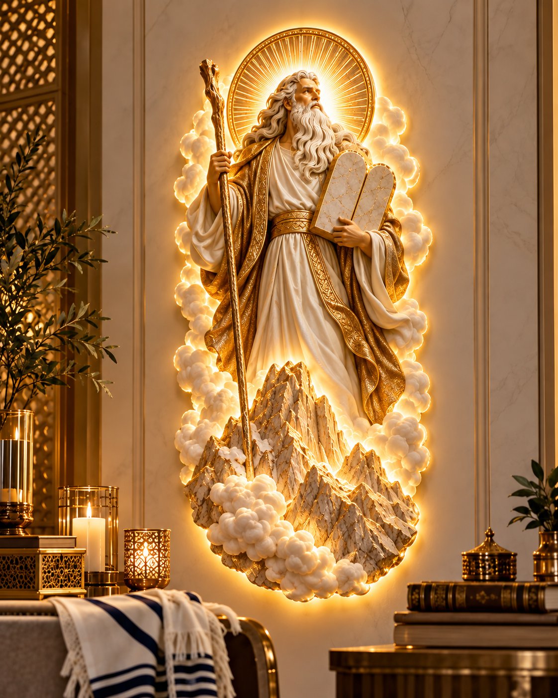 ✡️Last Day 49%Off💎Jewish Heritage Illuminated Wall Art – High Priest Inspired Design