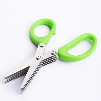 Stainless Steel 5 Blades Scallion Cutter Scissors
