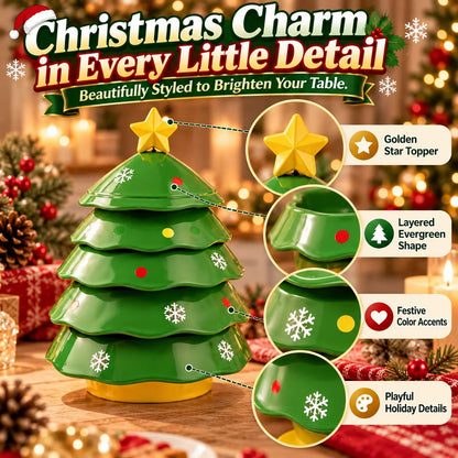 🔥HOT SALE-🎄5-Layer Christmas Tree Serving Tray – Stackable Snack & Dip Bowls, Festive Holiday Table Decor & Christmas Gift 🎁