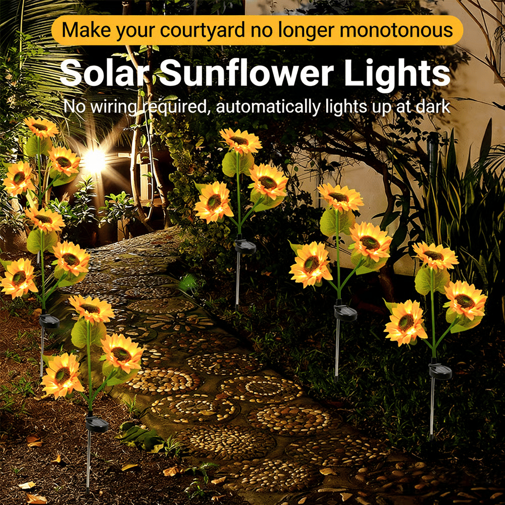 🌻 Solar Powered Sunflower Garden Lights – 2 Pack