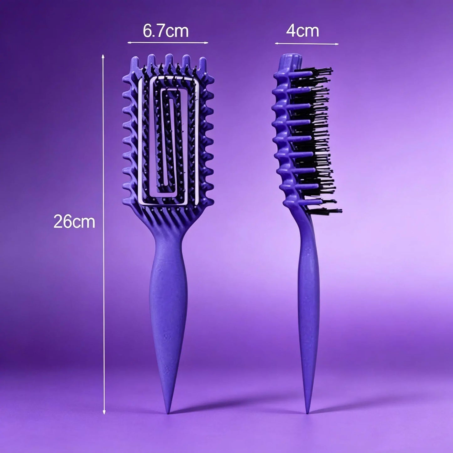 🌀 Defined Curl & Volume Styling Hair Brush – 3-Side Clumping & Detangling Brush ✨