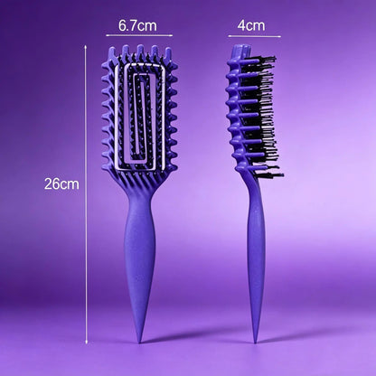 🌀 Defined Curl & Volume Styling Hair Brush – 3-Side Clumping & Detangling Brush ✨