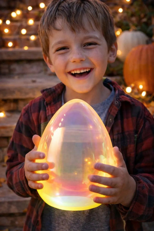 🌌🌟Easter Decor - Glowing Pearlescent Glass Egg Trio