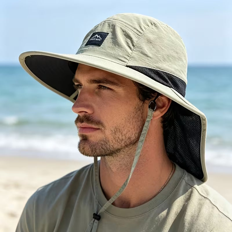 Outdoor Sun Protection Hat - Unisex Summer FishermanHat with Neck Flap | UV-Resistant, Parent-Child Style |Ideal for Camping & Hiking