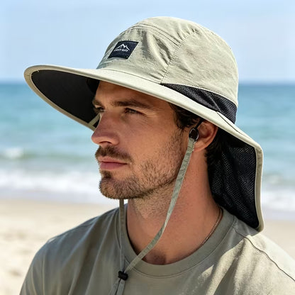 Outdoor Sun Protection Hat - Unisex Summer FishermanHat with Neck Flap | UV-Resistant, Parent-Child Style |Ideal for Camping & Hiking