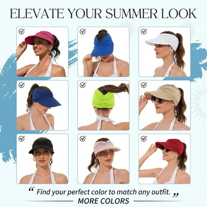 🔥 Summer Hot Sale 50% OFF💕👒UPF 50+ Sun Visor Ponytail Hat