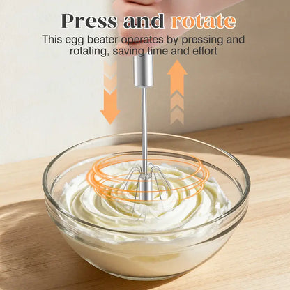 Stainless Steel Hand-Push Rotary Whisk