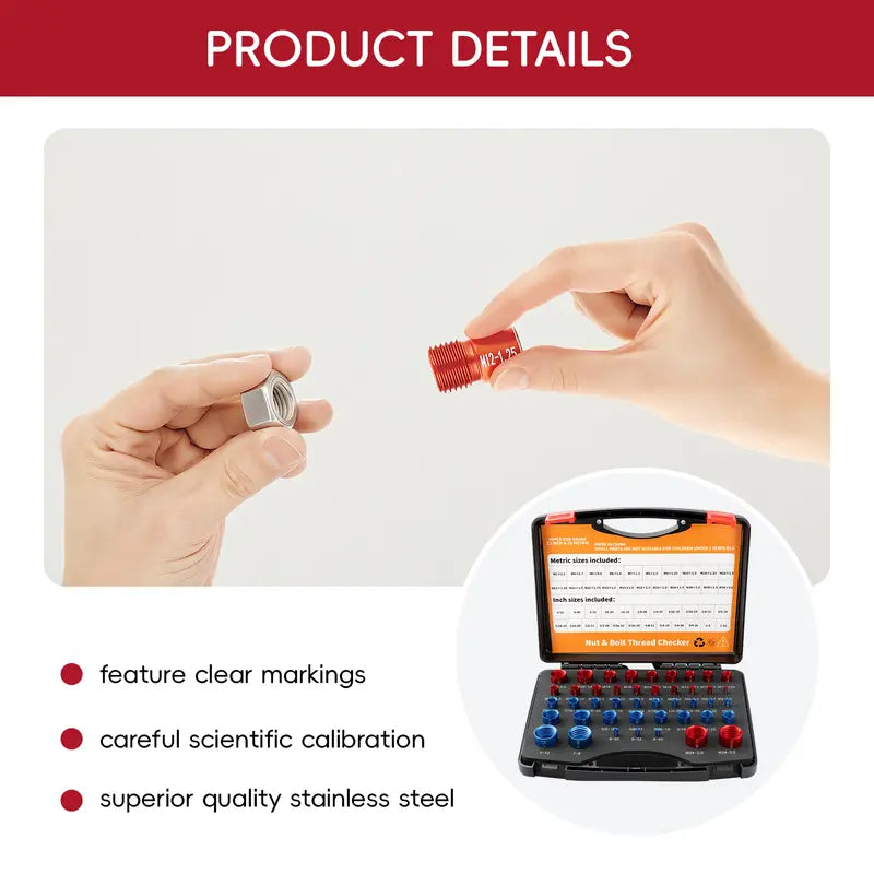 26/44PCS Nut and Bolt Thread Checker