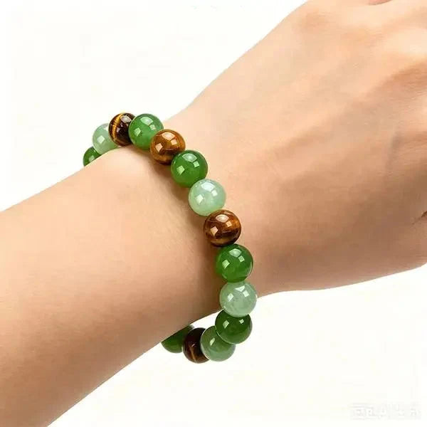 🎁Wealth-attracting bracelet—strung with Green Aventurine, Green Quartz, and Tiger's Eye beads. It not only symbolizes wealth and growth but also helps dispel negative emotions.💰