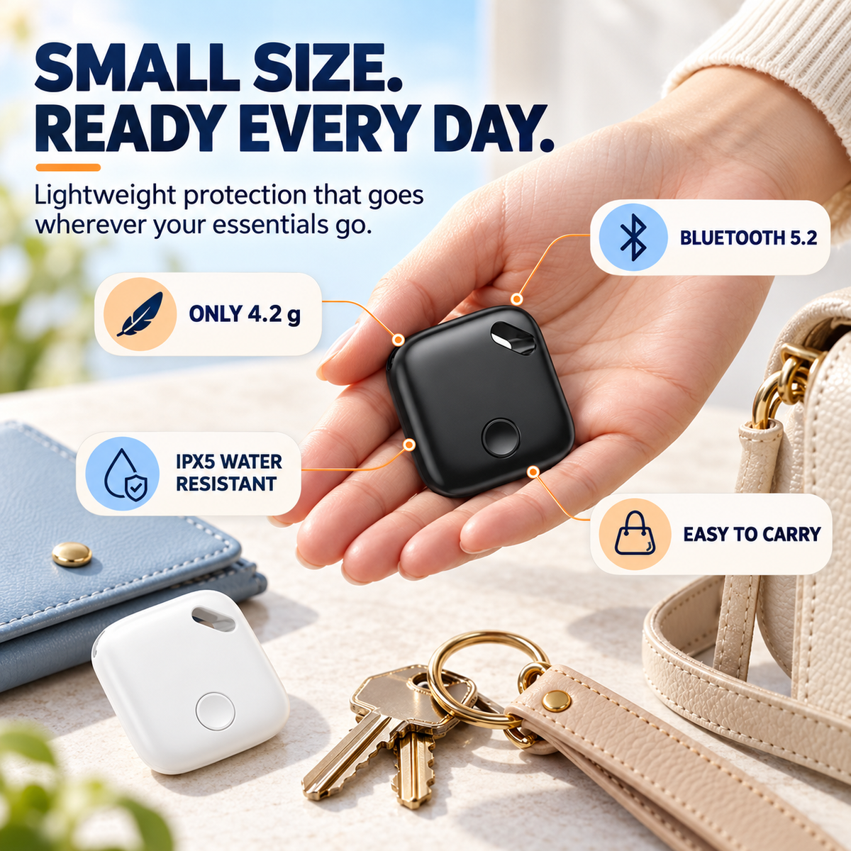 🔎 Find My-Compatible iTag Tracker – Smart Anti-Loss Tag for Keys, Wallets, Bags & Luggage