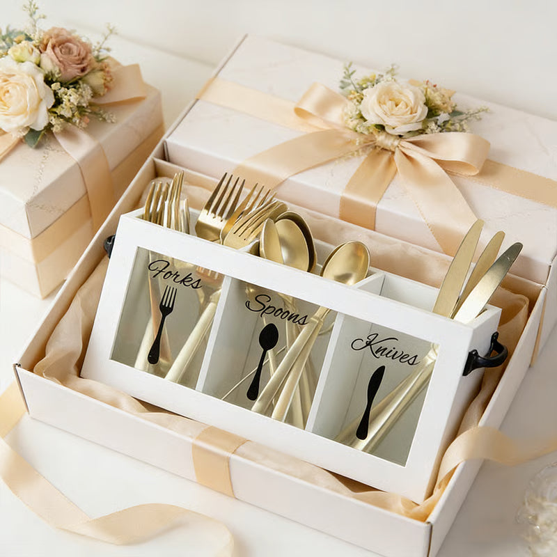 Buy 2 Free Shipping 🌟🍴Wooden Flatware Caddy Organizer – 12"x3.25"x6" Cutlery Holder for Forks, Spoons & Knives, Kitchen Utensil Bin