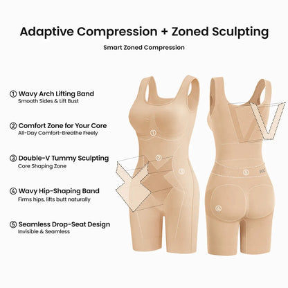 🩱 Colombian Faja Bodysuit with Tummy Control – Butt Lifter, Back Support, Cotton Gusset, Postpartum Recovery Shaper