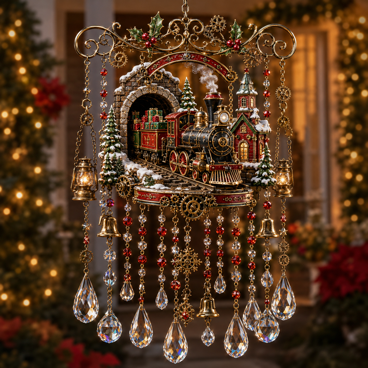🎁Christmas Crystal Wind Chime for Porch & Garden Decor