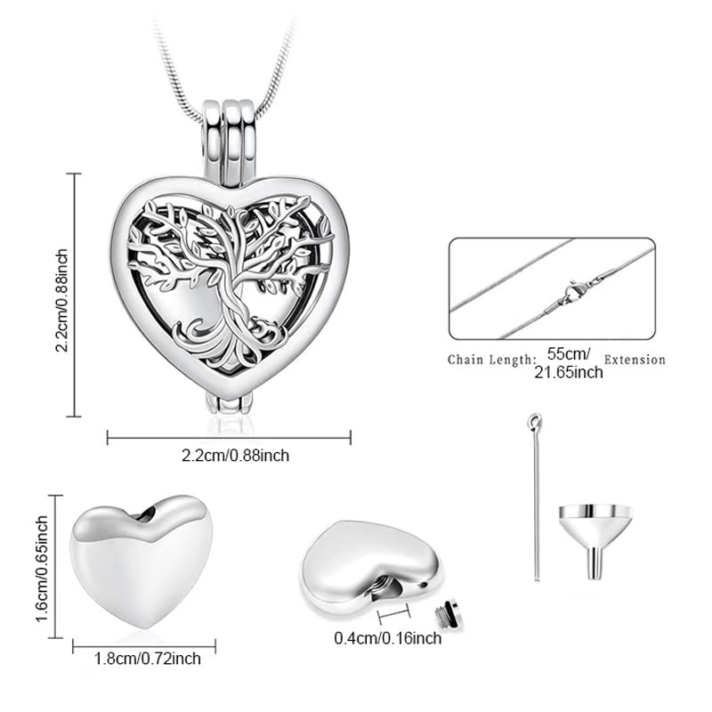 🌓Last Day 49% OFF-🌳❤️Heart Tree of Life Cremation Memorial Pendant | symbolizing the eternal continuity of life and love.