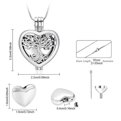 🌓Last Day 49% OFF-🌳❤️Heart Tree of Life Cremation Memorial Pendant | symbolizing the eternal continuity of life and love.