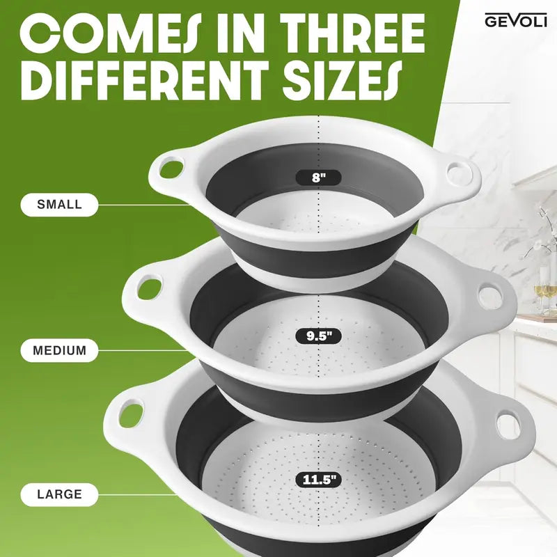 Collapsible Colanders 3-Pack