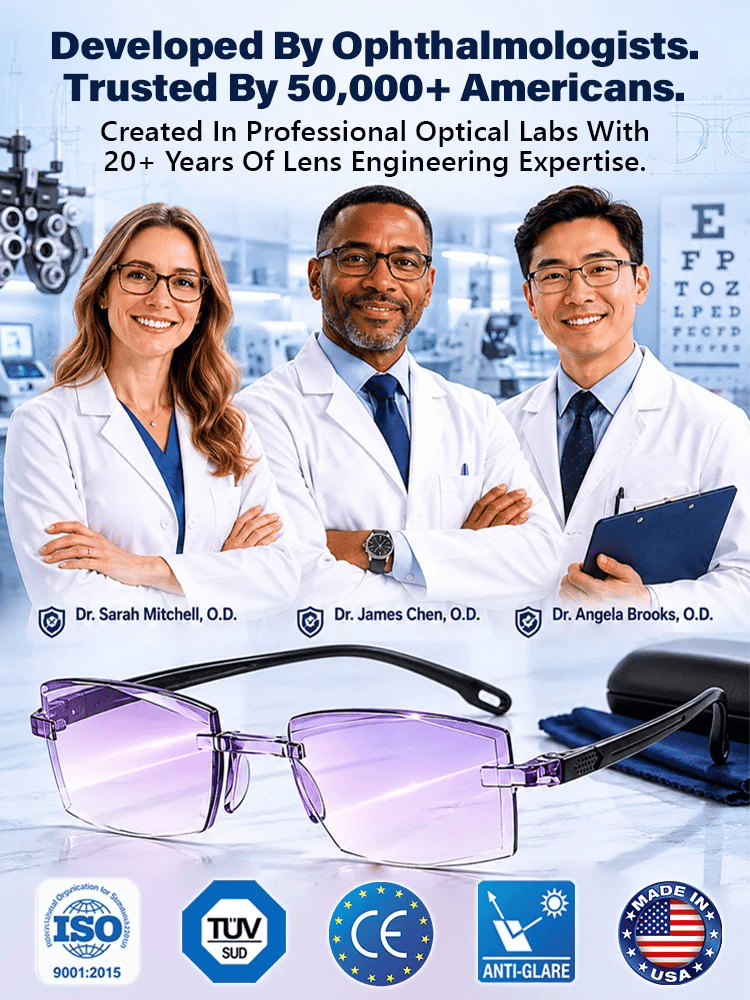 Rediscover Clear Vision  –   Smart Zoom Diamond-Cut Reading Glasses