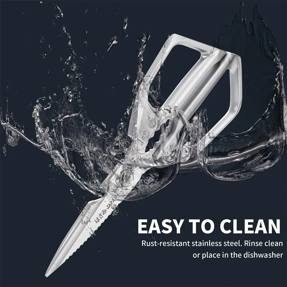 ✂️ Heavy-Duty Japanese Steel Kitchen Shears – All-Purpose Scissors for Meat, Poultry, Seafood & Herbs