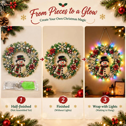 Christmas LED Diamond Painting Wreath Kit