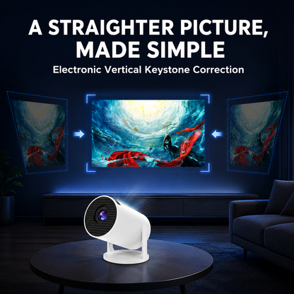 HY200 Smart Mini Projector – Native 1080P HD, 4K Supported, Portable Home Theater with WiFi & Bluetooth