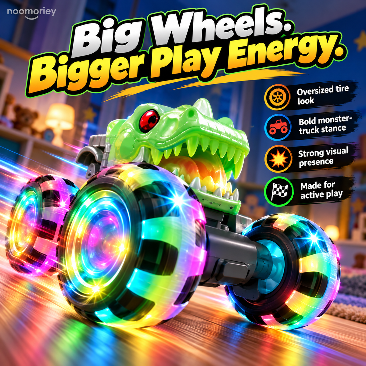💕Glowing Monster Big Foot Toy Car